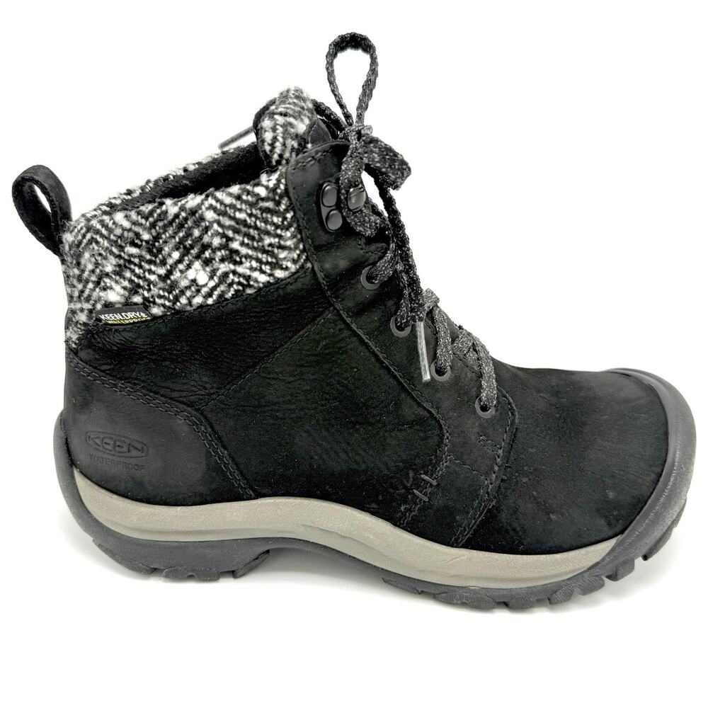 Keen Kaci II 2 Mid Hiking Boots Womens Size 7.5 Waterproof Black Suede Insulated